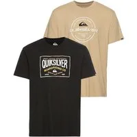 Quiksilver T-Shirt CIRCLE CORNER SHORT SLEEVE TEE PACK YM (Packung, 2-tlg., Doppelpack) Doppelpack mit 2 T-Shirts, Kurzarm, Rundhalsausschnitt, aus Baumwolle