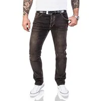 Lorenzo Loren Regular-fit-Jeans Herren Jeans Regular Fit Dunkelgrau LL-326
