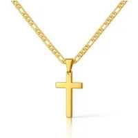UNIQAL.de Kreuzkette UNIQAL Kreuz Halskette mit Anhänger Symbol (Edelstahl, Casual Style, Unisex, Basic, Deutsches Patent-und Markenamt), Kreuzanhänger