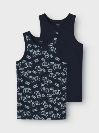NAME IT - NKMTANK TOP 2P SAPPHIRE GAME NOOS dark sapphire - Gr. - 152