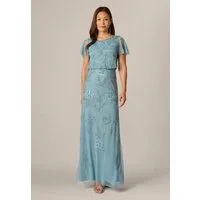 Adrianna Papell Abendkleid Bead Blouson Long Dress Elegantes und mühelos elegantes Blouson-Kleid mit Perlenverzierung