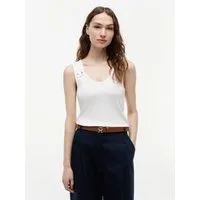 Tommy Hilfiger Tanktop GOLD BUTTON U-NK TANK Viskosemischung, goldfarbene Knöpfe