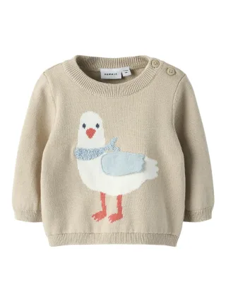 NAME IT - NBMFOSEA LS KNIT BOX chateau gray - Gr. - 68