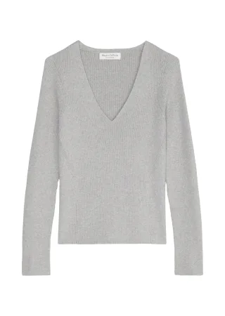 Marc OPolo Casual - V-Neck-Pullover slim grau - Gr. - L