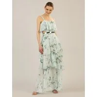 Apart Maxikleid aus allover bedrucktem Chiffon