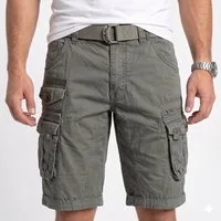 Geographical Norway Cargoshorts Herren – Kurze Hose aus Baumwolle, Regular Fit Bermuda Shorts mit Gürtel & Cargotaschen, Größe S–5XL