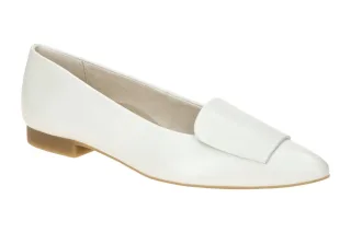 Paul Green Damen Ballerinas 3792-150 Wei? Ivory Glattleder Blockabsatz