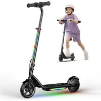 iscooter Cityroller Kinder Elektroroller,Einstellbare Lenkerhöhe,Doppeltes Bremssystem, (1 tlg), Bunte Lichter, Intelligente LED-Anzeige,Reichweite 9 km
