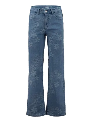 Zabaione - Jeans Am44ara blue denim flower - Gr. - 34