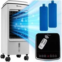 tectake Tischventilator mobiles Klimagerät Notos in weiß, Wassertank 4 l, Inkl., 3 Modi, mit Timer-Funktion, Touch-Bedienfeld mit LED-Beleuchtung