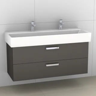 Artiqua 414 Waschtischunterschrank für Memento 5133C1,Stahlgrau Metallic, 414-WU2L-V37-7141-88 414-WU2L-V37-7141-88