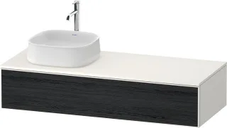 Duravit Zencha Konsolenwaschtischunterbau wandhängend Eiche Schwarz & Weiß Matt & Supermatt 1300x550 ZE4812L16840000