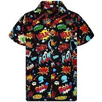 King Kameha Hawaiihemd Boom-Bang Funky Hawaii-Hemd Herren Kurzarm Front-Tasche Stylish Unisex