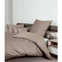 Janine Bettwäsche Colors, Mako-Satin, 3 teilig, feinfädige uni Bettwäsche für alle Jahreszeiten, Markenreißverschluss