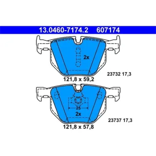 ATE Bremsbel?ge hinten BMW 5er E60 6er E63