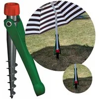 Krinner Schirmhalter Vario Drill Sonnenschirmständer Bodendübel Erdanker für Strand & Wiese, für Stöcke bis Ø 32 mm, 1 tlg.