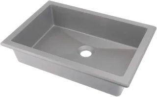 Neuesbad Hängend/Einbau Waschbecken Granit, Grau metallic, 500x350 mm NB1DECQRSU5U1