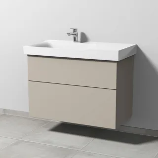 Sanipa 3way Waschtischunterbau zu Geberit Xeno2 Waschtisch mit 2 Auszügen, Kaschmir-Matt SP6621U