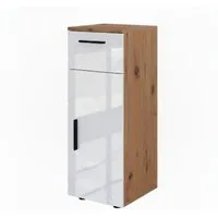 Vicco Midischrank Irma, Eiche/Weiß Hochglanz, 30 x 81 cm (1-St)