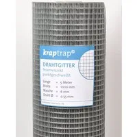 Kraptrap® Voliere engmaschiger Volierendraht 6x6 – Drahtgitter als Hochbeetgitter oder als Schutz vor Wühlmäusen und Spitzmäusen 6x6 Mäusedraht