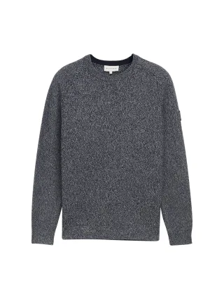 Tom Tailor - Strickpullover aus Baumwolle navy multicolor structure - Gr. - M