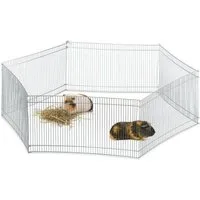 relaxdays Freigehege Freilaufgehege Kleintiere silber