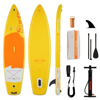 [EU Direct] WaveRite Inflatable Stand Up Paddle Board 335*84*15cm 430lbs Capacity 12-15 PSI SUP with Pump Paddle Leash B