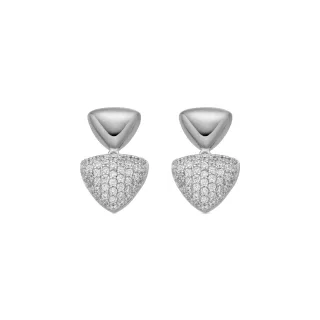 Luxenter Ohrringe aus 925er Sterlingsilber mit funkelnden Zirkonia-Steinen, rhodiniert – Haju