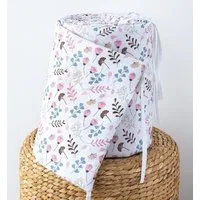 Loolay Bettnestchen PREMIERE! Blumenwiese ROSA Bettumrandung 420, 360, 210, 180 x 30cm, (Babynestchen Kopfschutz Neugeborene Blumen Babyausstattung GESCHENK für Mädchen, 100% Baumwolle Babybett Bettschutzgitter Umrandung Bettsprossen), LOOLAY® - 100%
