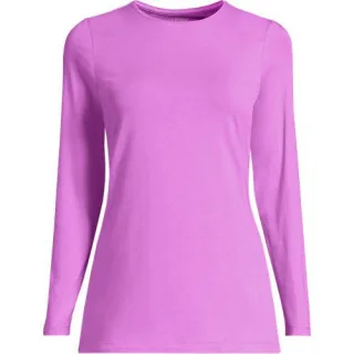 Shirt aus Baumwolle/Modal-Mix mit Rundausschnitt, Damen,  Pink, Baumwolle Modal, by Lands' End