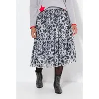 Angel of Style Plisseerock Meshrock gerade Animal-Muster Elastikbund