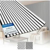 AKUSTIKO Wanddekoobjekt AK07 (Lamella Akustikpaneele 2 Stück 280x60cm - flexible Filz MDF Wandpaneele fugenlos - überlappende Holz Lamellenwand Schallabsorption - Akustik Wandverkleidung von HEXIM (3.36m² Snow White)