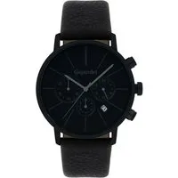 Gigandet Chronograph Herrenuhr, Armbanduhr, Damenuhr, 42mm, MINIMALISM G32-004, Mineralglas, Datumsanzeige, Lederband, 3bar/30m wasserdicht