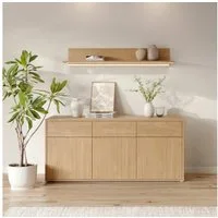 FORTE Sideboard Alice Springs, Sideboard, Breite 184,2 cm, viel Stauraum, Schubkästen mit Vollauszug, Push to open, grifflos