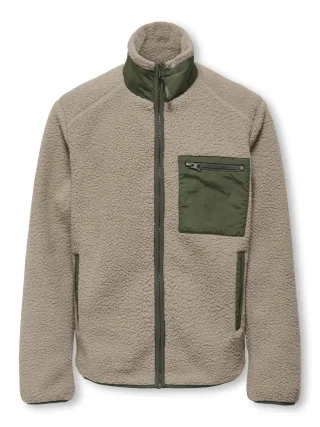 KIDS ONLY - OSJDALLAS SHERPA JACKET Desert Taupe - Gr. - 152