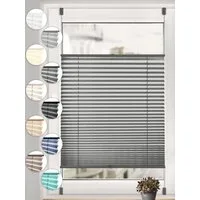 Sonello Plissee ohne Bohren Rollo Klemmfix für Fenster & Tür Lichtschutz, blickdicht, ohne Bohren, verspannt, Klemmfix, 30cm x 100cm Anthrazit/Dunkelgrau Faltrollo, Easyfix, Jalousie