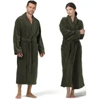 Möve Unisex-Bademantel ideal für Sauna & Spa, Hotelbademantel, Morgenmantel, Langform, Veloursfrottier, Schalkragen, Gürtel