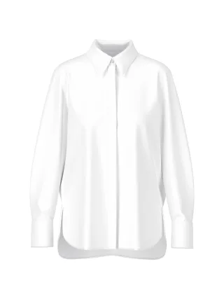 Marc Cain Additions - Hemdbluse im Baumwollstretch white - Gr. - 46