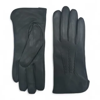 Damen-Autofahrerhandschuhe aus olivgrünem italienischem Leder mit weichem Wollfutter und Winter-Ziernahtdesign
