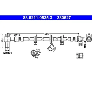 ATE Bremsschlauch vorne Mercedes M-Klasse W163 83.6211-0535.3