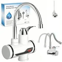 AKKEE Küchenarmatur Sofort-Warmwasserhahn mit LCD-Anzeige elektrischer Warmwasserbereiter Wasserhahn für Küche Durchlauferhitzer