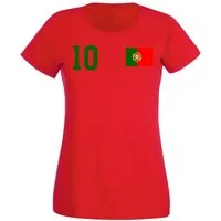 Youth Designz T-Shirt Portugal Damen T-Shirt im Fußball Trikot Look mit trendigem Motiv