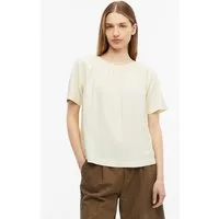 s.Oliver Kurzarmbluse Bluse Leinenmixbluse mit Schleifendetail am Rücken