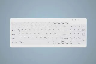 Cherry AKTIVE KEY Hygiene Compact Ultraflat Keyboard with Nu | ak-c7012f-u1-w/fr | Tastatur