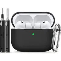 AVANA Kopfhörer-Schutzhülle Hülle für Apple AirPods Pro 3 (2025) Schutzhülle Silikon 360° Case, Cover, Slim Fit, 3. Generation, Reinigungsset, Schwarz