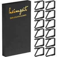 heimzeit Tischtuchklammer Tischdeckenklammern für Platten 3-5 cm, (Set, 12-tlg), Tischklammern für Tischdecke