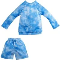 Mattel® Puppenkleidung Mattel HRH34 - Barbie Ken Fashions Modeset - Blau-Weißes Jeans-Outfit