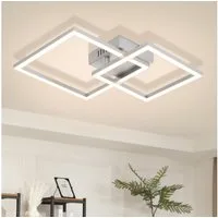 ZMH LED Deckenleuchte Wohnzimmer - Quadratisch Schwarz Eckig 3000K/4000K Deckenlampe Flur, Augenschutz, Einfache Installtion, LED fest integriert
