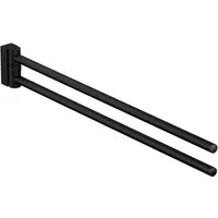 CHRIS BERGEN Handtuchhalter Doppelhandtuchhalter zweiarmig Handtuchstange 2-armig, schwenkbar in Chrom und Schwarz matt