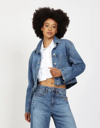 GANG Damen Jacken 94TINA JACKET - loose fit midblue basic used